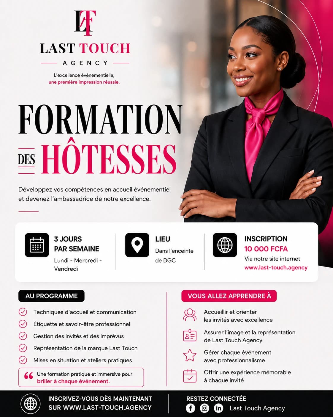 Affiche officielle — Formation Hôtesse événementielle